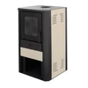 Termosemineu pe lemne FALCON MONZA COMODO Central W27 cu cameră de apă (27 kW - cremă)