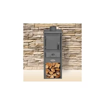 Sobă pe lemne din tablă de oțel, BLIST EKONOMIK LM, 5–7 kW, gri închis