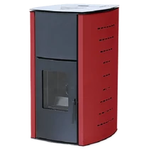 Termosemineu pe peleti WENTOREX GARDA PS-H 25 kw complet echipat pentru incalzire, pompa, vas expansiune, aprindere automata, buncar peleti integrat, culoare burgundă