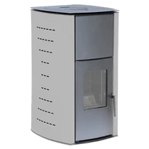 Termoșemineu pe peleți WENTOREX GARLATE PS-H 13 kW gri, complet echipat, pompă, vas de expansiune și aprindere automată