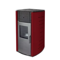 Sobă pe peleți cu aer cald FALCON COMODO TREND P10, 10 kW, burgundă 