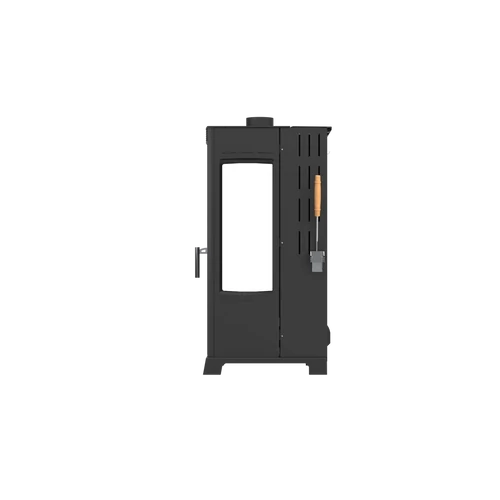 Semineu (Soba) combinată pe lemne și peleți cu ventilator BABA'S Stove ECO Flame Plus FAN 12  (6-12 kW - tablă de oțel)