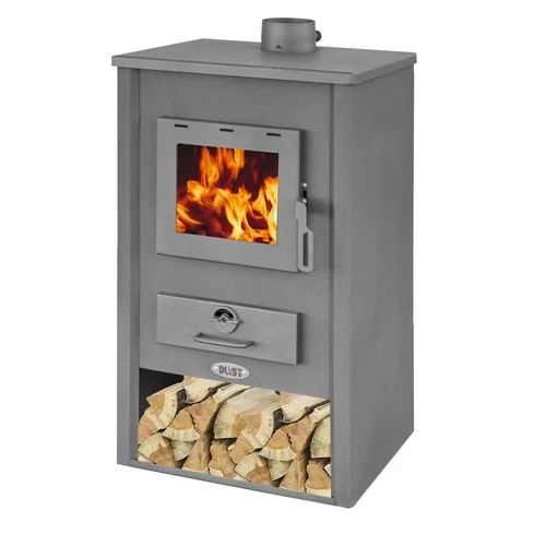 Sobă pe lemne din tablă de oțel BLIST B1 EKO, 7-9 kW, gri închis