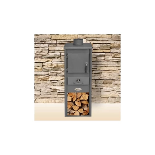 Sobă pe lemne din tablă de oțel, BLIST EKONOMIK LM, 5–7 kW, gri închis