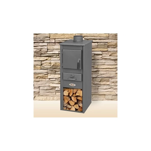 Sobă pe lemne din tablă de oțel, BLIST EKONOMIK LM, 5–7 kW, gri închis