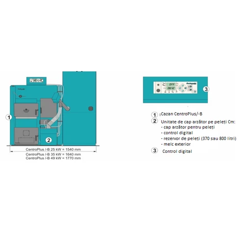 Centrometal CentroPlus Cm Pelet-set Cazan pe peleți și mixt de 50 kW