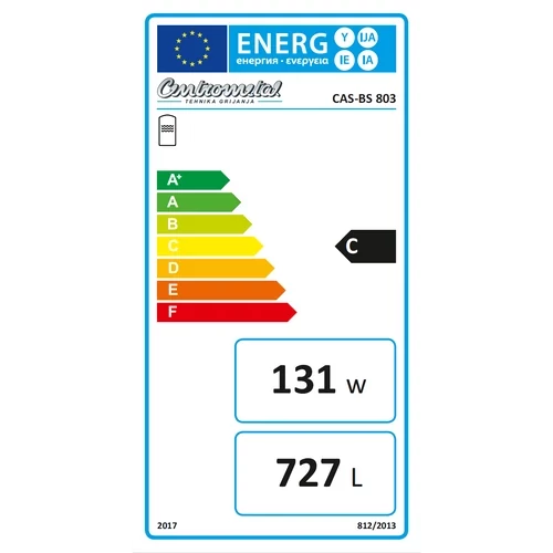 Rezervor/puffer de acumulare 'tank-in-tank' INOX Centrometal CAS-B 803, 727/170 litri, grosime tablă 3 mm, izolație din burete de 100 mm cu capac din piele artificială cu fermoar