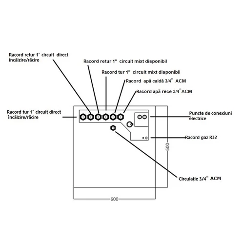 Pompă de căldură aer-apă Centrometal HP-Cm Split Tower EH de 6 kW cu compresor cu invertor (R32 / 230V / A+++)