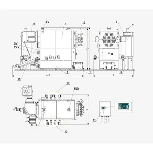 Cazan de ardere a tocăturii de lemn Centrometal EKO-CKS Multi Plus 170 - 580 kW