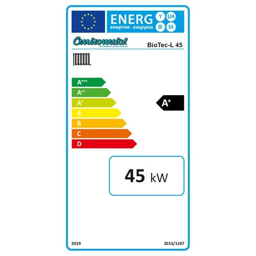 Cazan pe lemne cu gazeificare cu sonda lambda CENTROMETAL tip BioTec - L 45 kw