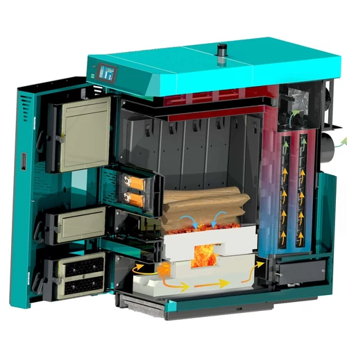 Cazan pe lemne cu gazeificare cu sonda lambda CENTROMETAL tip BioTec - L 45 kw