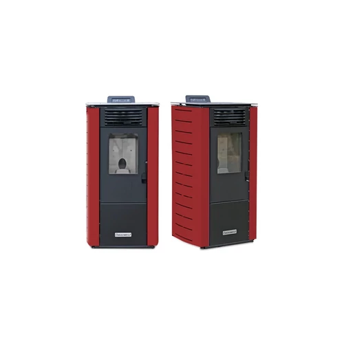 Sobă pe peleți cu aer cald CENTROMETAL CENTROPELET Z12, 9 kW, burgundă