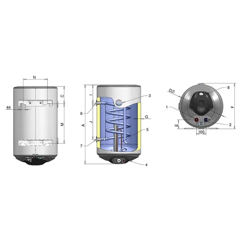 ELDOM Thermo 80 - rezervor indirect de apă caldă menajer cu 1 schimbător de căldură
