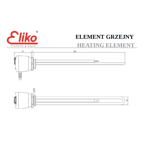 Element de încălzire electric Eliko cu termostat încorporat de 5/4 "inch (zincat - 2 kW)