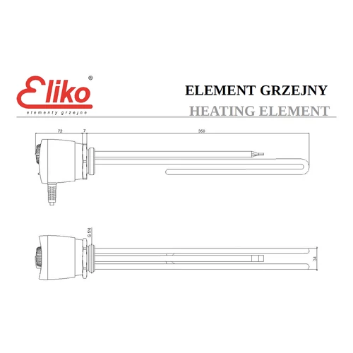 Element electric de încălzire Eliko cu termostat încorporat de 5/4 " inch (inox - 3 kW)