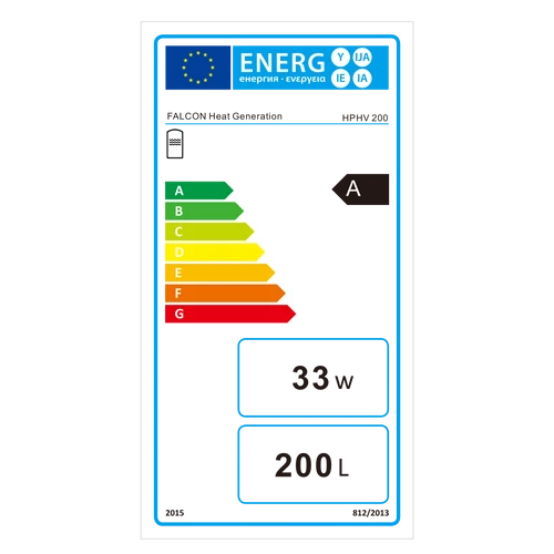 Boiler pentru pompa de caldura cu serpentina marita din inox FALCON HPHV S 200 montaj pe sol, izolatie termica