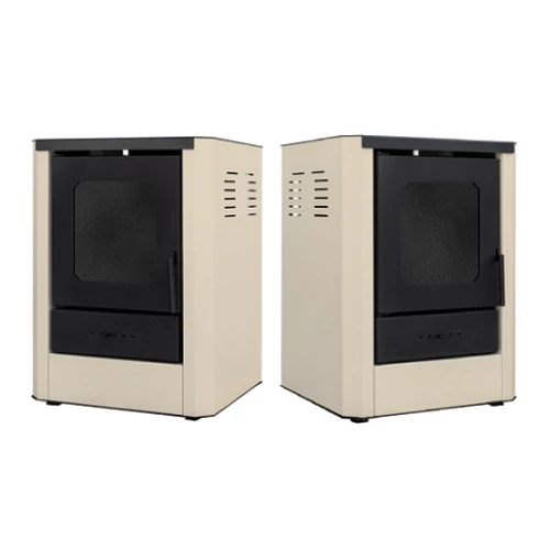 Termosemineu pe lemne FALCON RIMINI COMODO Central W18 cu cameră de apă (18 kW - cremă)