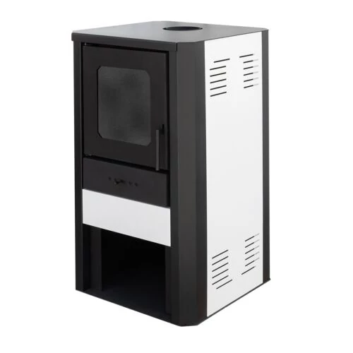 Teremosemineu pe lemne FALCON MONZA COMODO Central W27 cu cameră de apă (27 kW - alb)