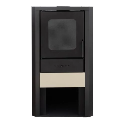 Termosemineu pe lemne FALCON MONZA COMODO Central W27 cu cameră de apă (27 kW - cremă)