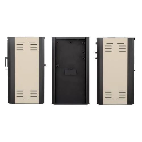 Termosemineu pe lemne FALCON MONZA COMODO Central W27 cu cameră de apă (27 kW - cremă)