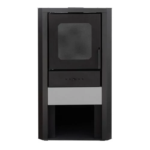 Termosemineu pe lemne FALCON MONZA COMODO Central W27 cu cameră de apă (27 kW - gri)