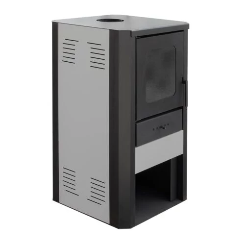 Termosemineu pe lemne FALCON MONZA COMODO Central W27 cu cameră de apă (27 kW - gri)