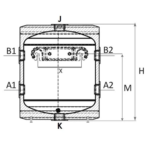 Rezervor de acumulare Puffer pentru pompe de caldura Sunsystem PSM 50 litri