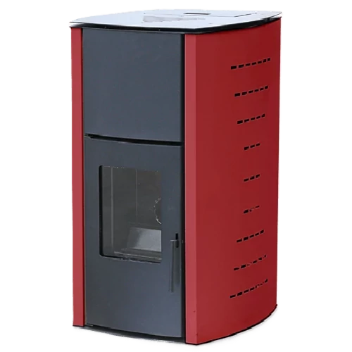 Termosemineu pe peleti WENTOREX GARDA PS-H 25 kw complet echipat pentru incalzire, pompa, vas expansiune, aprindere automata, buncar peleti integrat, culoare burgundă