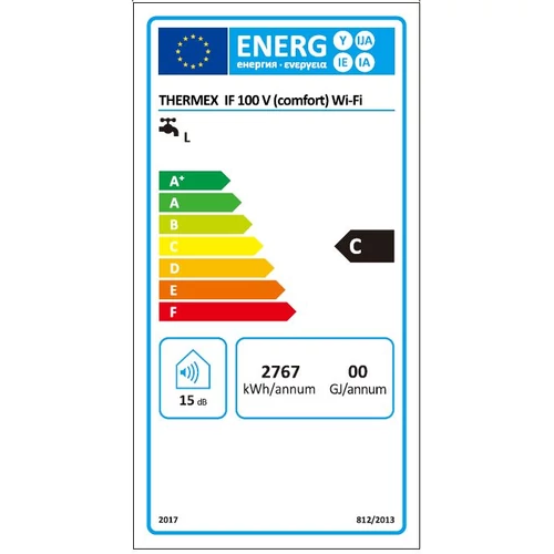 Boiler electric cu design extra plat (2 kW) - THERMEX Flat Smart IF 100 WIFI