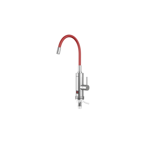 Robinet electric pentru incalzit apa instant Inox 3 kw cu Pipa Flexibila rosu - Thermex RUBY 3000