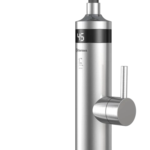 Robinet Electric pentru incălzire apă instant montare chiuveta Inox, cu display si rotire 360 Grade - THERMEX TON 3000 (3kw)