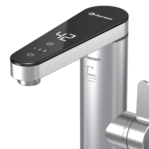 Robinet electric Instant 3500 W, Afisaj Led, Panou Touch, 3 setari incalzire, Inox, IPX4 - Thermex Tesoro