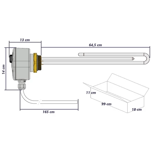 UNIVAL rezistență electrică de încălzire 9 kW - cu termostat încorporat (6/4