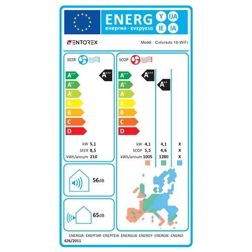 Aer condiționat split inverter cu Wi‑Fi, 18000 BTU, încălzire până la ‑25 °C, tavă condens încălzită – Wentorex Colorado