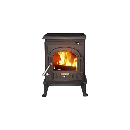 Șemineu din fontă,pe lemne și brichete WENTOREX Bergamo WS-D, 5 kW, negru mat