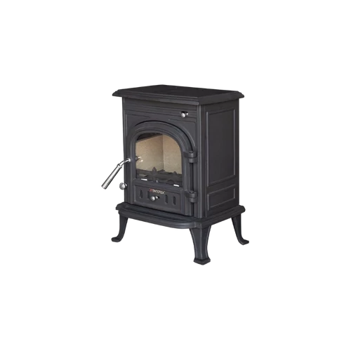 Șemineu din fontă,pe lemne și brichete WENTOREX Bergamo WS-D, 5 kW, negru mat