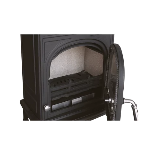 Șemineu din fontă,pe lemne și brichete WENTOREX Bergamo WS-D, 5 kW, negru mat