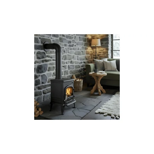 Șemineu din fontă,pe lemne și brichete WENTOREX Bergamo WS-D, 5 kW, negru mat