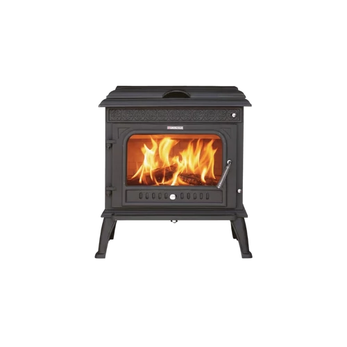 Șemineu din fontă cu plită, pe lemne și brichete, WENTOREX Bolzano WS-D, 14 kW