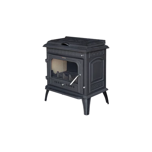 Șemineu din fontă cu plită, pe lemne și brichete, WENTOREX Bolzano WS-D, 14 kW