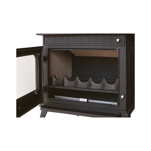 Șemineu din fontă cu plită, pe lemne și brichete, WENTOREX Bolzano WS-D, 14 kW