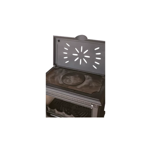 Șemineu din fontă cu plită, pe lemne și brichete, WENTOREX Bolzano WS-D, 14 kW