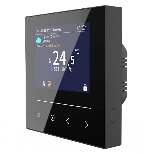 Termostat de cameră, cu senzor de temperatură pentru, încălzire electrică prin pardoseală WENTOREX Control FE-2 cu ecran tactil, compatibil ZigBee (16A)