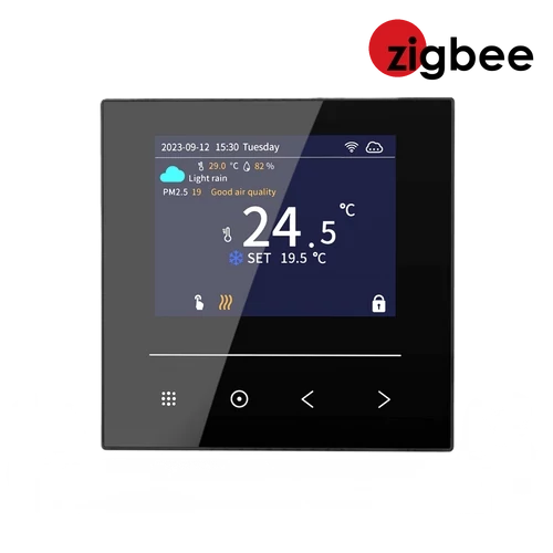 Termostat de cameră, cu senzor de temperatură pentru, încălzire electrică prin pardoseală WENTOREX Control FE-2 cu ecran tactil, compatibil ZigBee (16A)