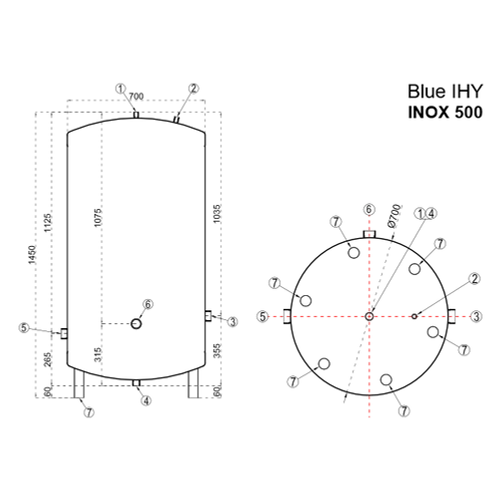 WENTOREX Blue IHY 500 INOX (500 litri) - vas de expansiune pentru hidrofor INOX