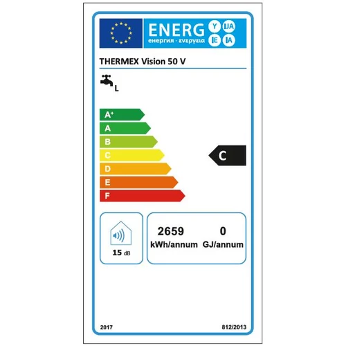 Boiler electric THERMEX VISION 50 V (50 litri - 1500 W - Ø 380 mm)
