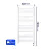 Radiator electric pentru uscarea prosoapelor WENTOREX Tolla Electric 700 Watt (alb - 500 mm)