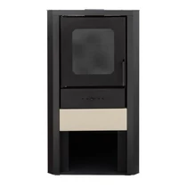  Termosemineu pe lemne FALCON MONZA COMODO Central W27 cu  cameră de apă (27 kW - cremă) 