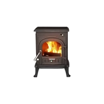 Șemineu din fontă pe lemne, brichete WENTOREX Bergamo WS-D 5 (putere 5 kW / negru mat)