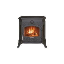 Șemineu din fontă  pe lemne, brichete WENTOREX Matterhorn WS-D 8 (putere 8 kW / negru mat)